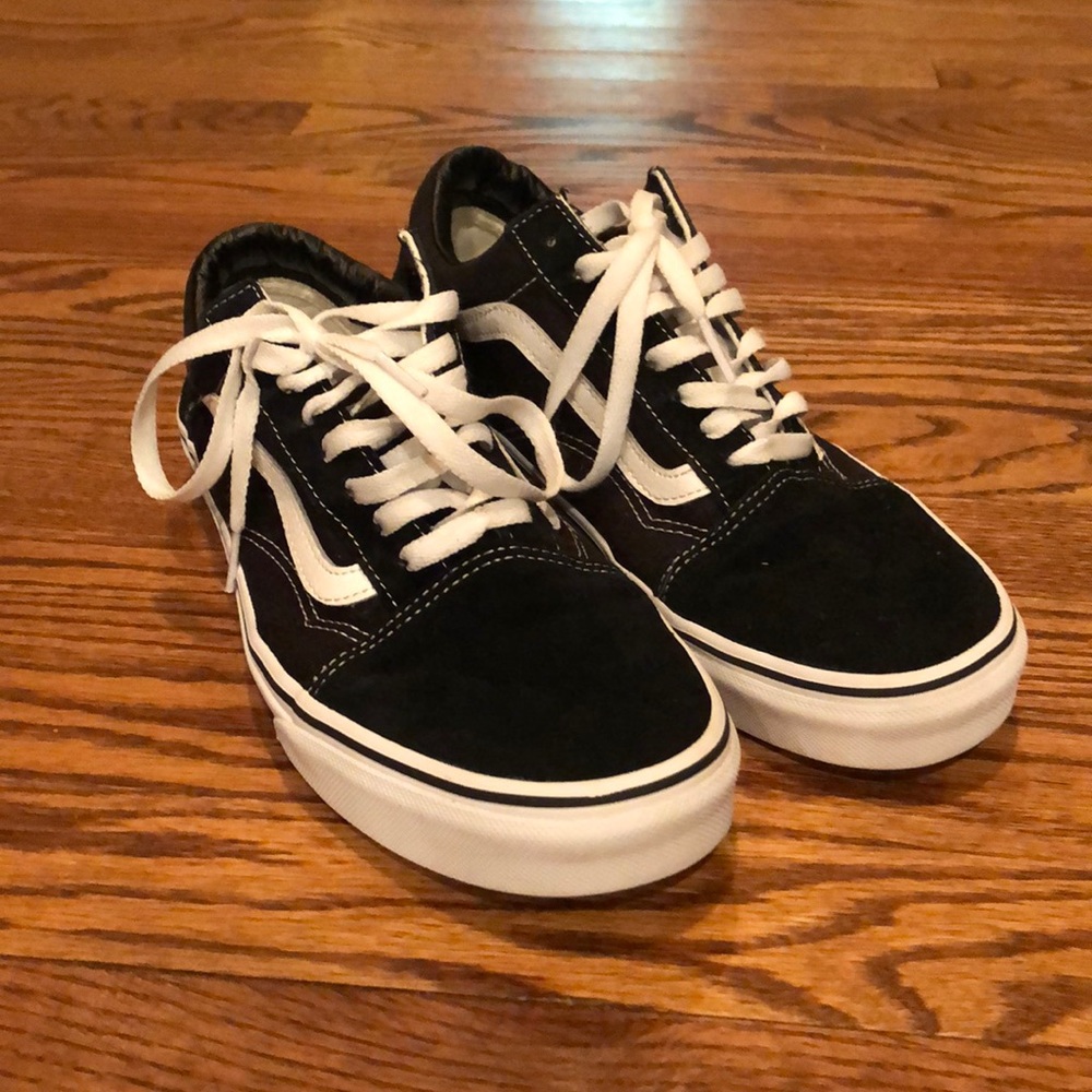 Black and White Vans Old Skool, Men’s 9.5